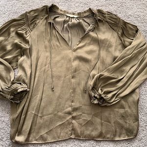 Grade & Gather Silk Peasant Style Blouse